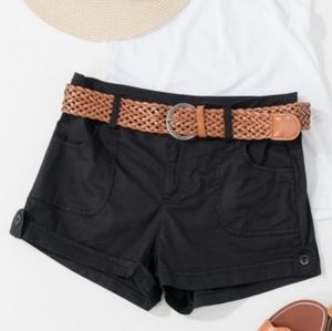 Black belted shorts